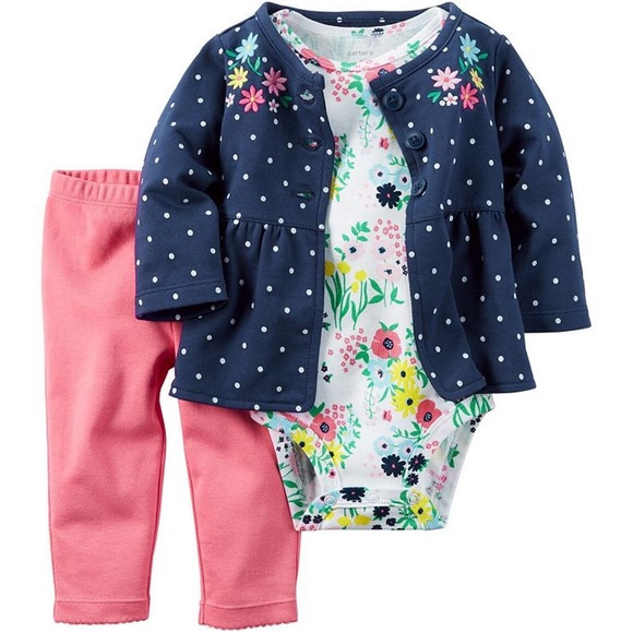 ❌SOLD❌ 🆕 Carters 3 pc Set Bodysuit Pant Jacket - Picture 2 of 4